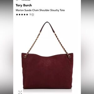 Tory Burch Marion suede chain shoulder slouchy tote